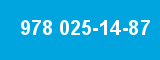 978 025-14-87 978 025-14-87